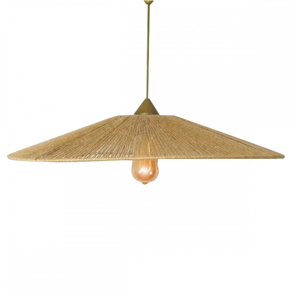 Φωτιστικό μονόφωτο "AROS" από paper rope σε φυσικό χρώμα Ε27 Φ40x10