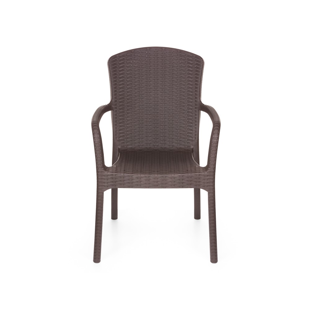 Πολυθρόνα βαρέους τύπου TURAN απο PP σε χρώμα καφέ 43x40x86