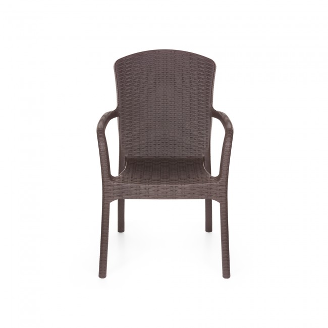 Πολυθρόνα βαρέους τύπου TURAN απο PP σε χρώμα καφέ 43x40x86