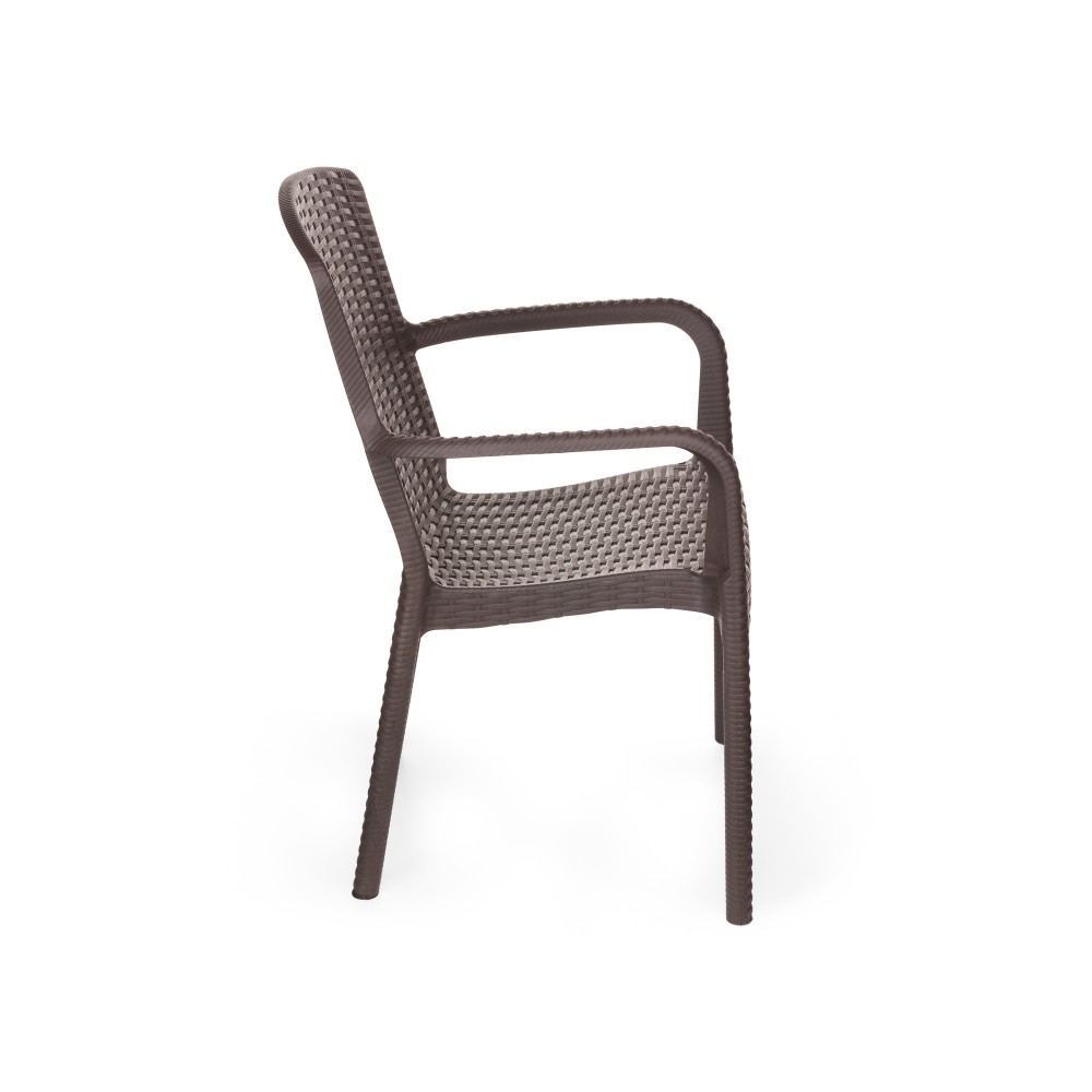 Πολυθρόνα βαρέους τύπου TURAN απο PP σε χρώμα καφέ 43x40x86