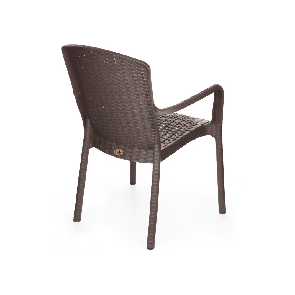 Πολυθρόνα βαρέους τύπου TURAN απο PP σε χρώμα καφέ 43x40x86