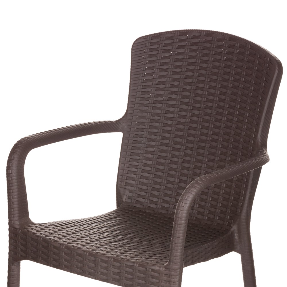 Πολυθρόνα βαρέους τύπου TURAN απο PP σε χρώμα καφέ 43x40x86