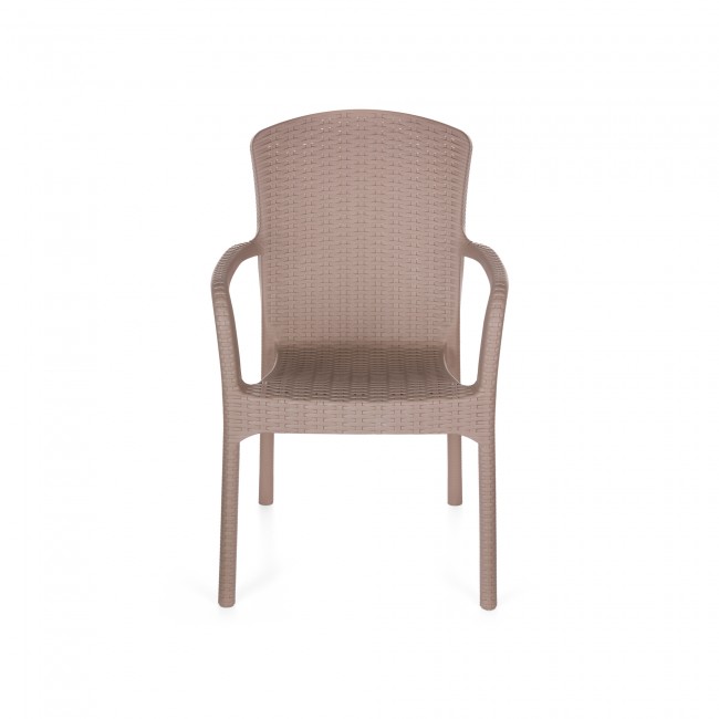 Πολυθρόνα βαρέους τύπου TURAN απο PP σε χρώμα cappuccino 43x40x86