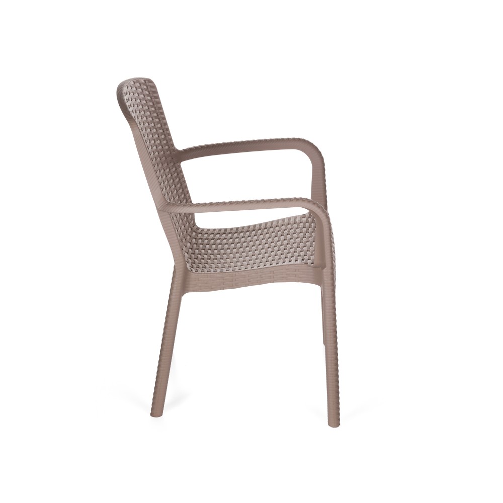 Πολυθρόνα βαρέους τύπου TURAN απο PP σε χρώμα cappuccino 43x40x86