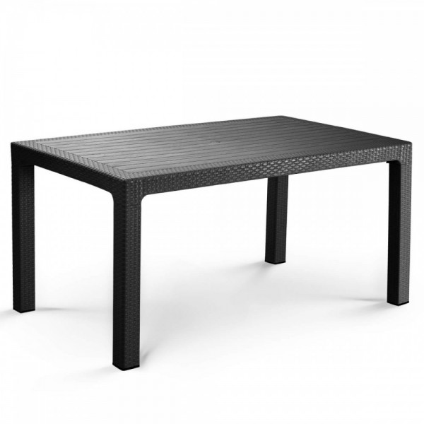 Τραπέζι κήπου "Plore" με UV protection PP σε χρώμα μαύρο 150x90x75
