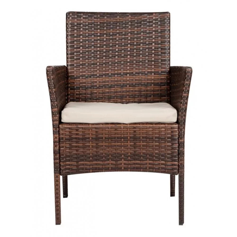 Σαλόνι κήπου Calma σετ 4τμχ rattan cappuccino-ύφασμα μπεζ