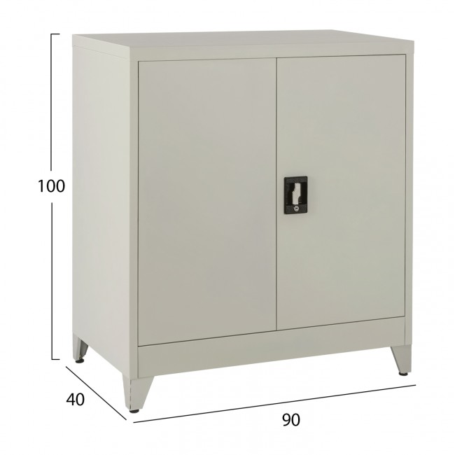 Μεταλλικό ντουλάπι Steel σε απόχρωση ανοιχτό γκρι 90x40x100