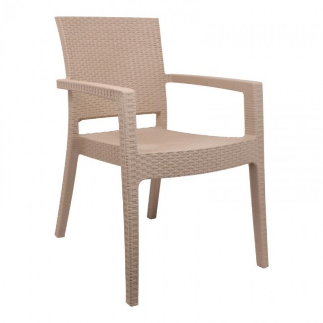 Πολυθρόνα βαρέους τύπου ZEUS απο PP σε χρώμα cappucino 58x57x89