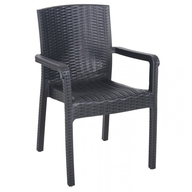 Πολυθρόνα βαρέους τύπου KING απο PP σε χρώμα μαύρο 57x55x87