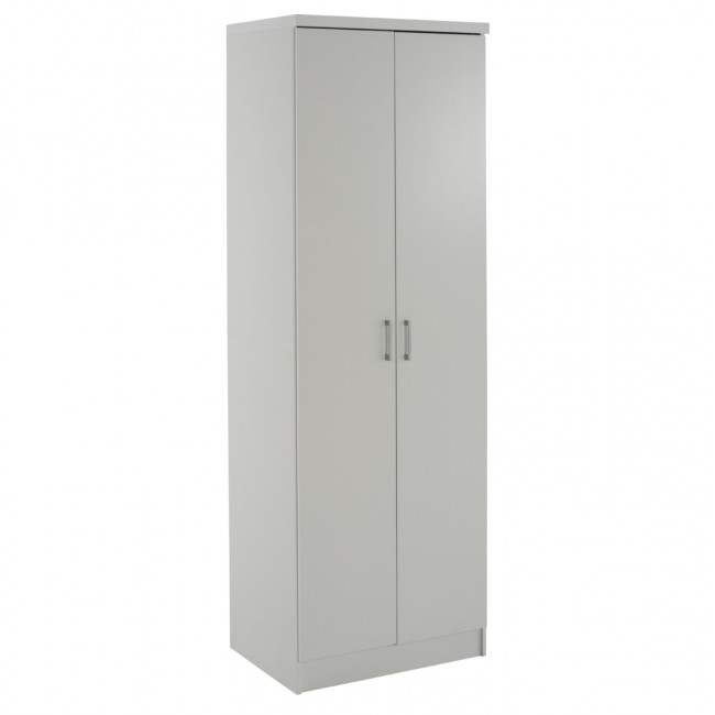 Ντουλάπα ρούχων δίφυλλη REAL χρώμα λευκό 60x42x180