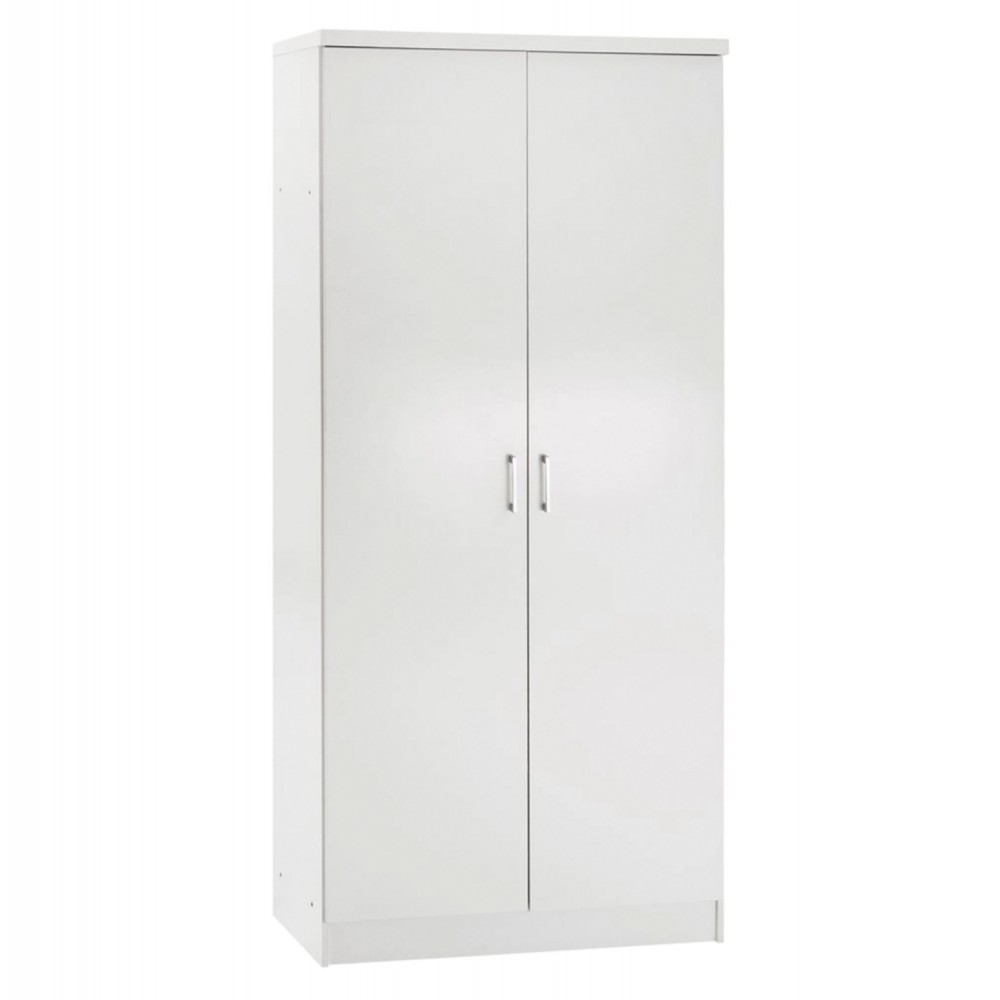 Ντουλάπα ρούχων δίφυλλη REAL χρώμα λευκό 80x42.5x180.5