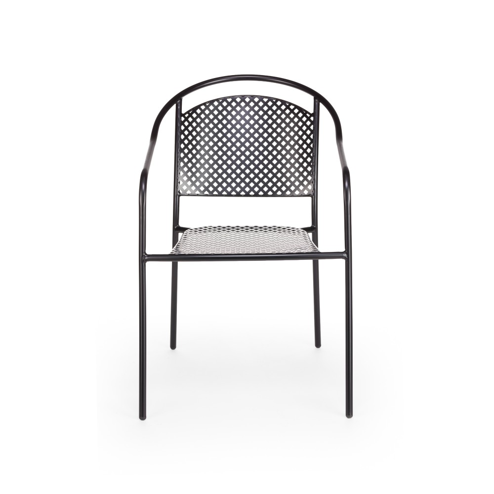 Πολυθρόνα μεταλλική ANIA στοιβαζόμενη μαύρο μέταλλο 55x58x81