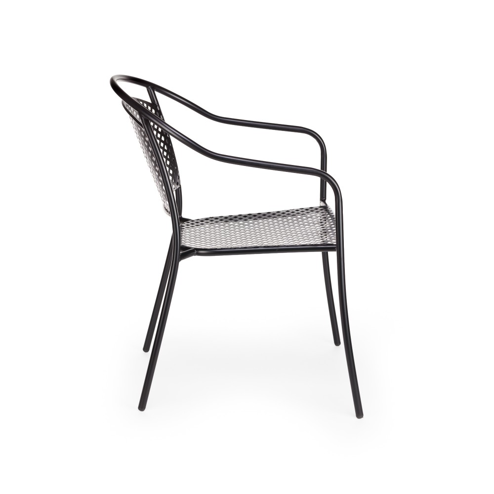 Πολυθρόνα μεταλλική ANIA στοιβαζόμενη μαύρο μέταλλο 55x58x81