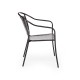 Πολυθρόνα μεταλλική ANIA στοιβαζόμενη μαύρο μέταλλο 55x58x81