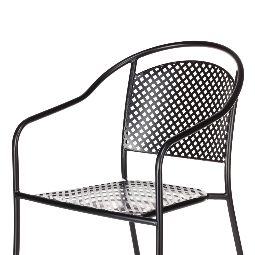 Πολυθρόνα μεταλλική ANIA στοιβαζόμενη μαύρο μέταλλο 55x58x81