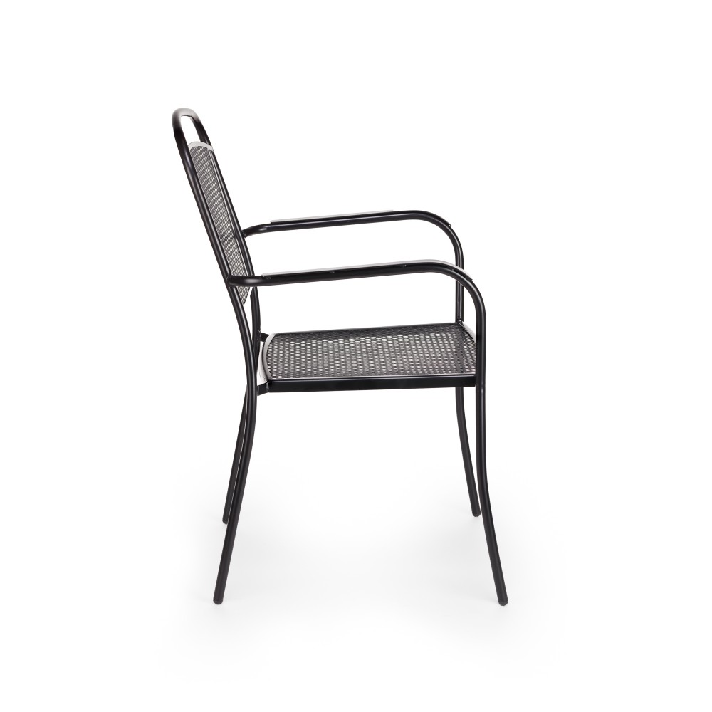 Πολυθρόνα μεταλλική RENA στοιβαζόμενη μαύρο μέταλλο 56,5x60x92