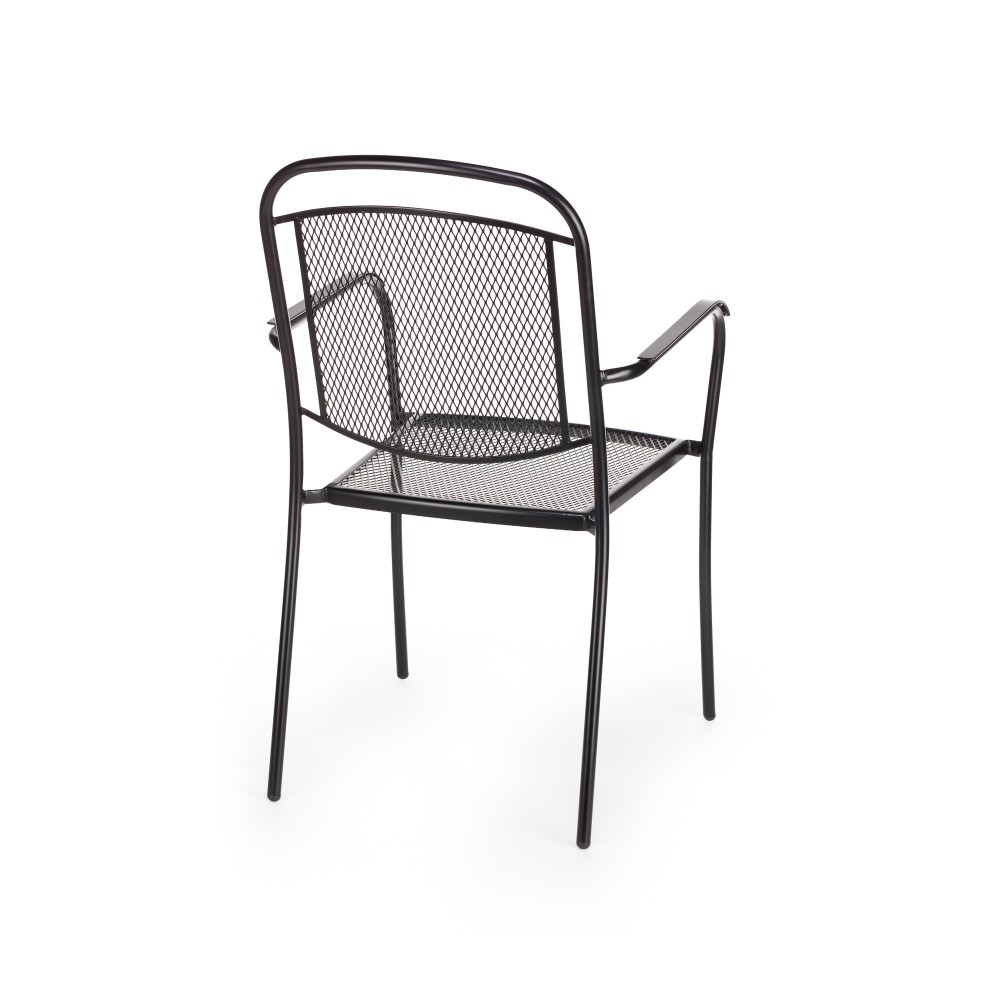 Πολυθρόνα μεταλλική RENA στοιβαζόμενη μαύρο μέταλλο 56,5x60x92