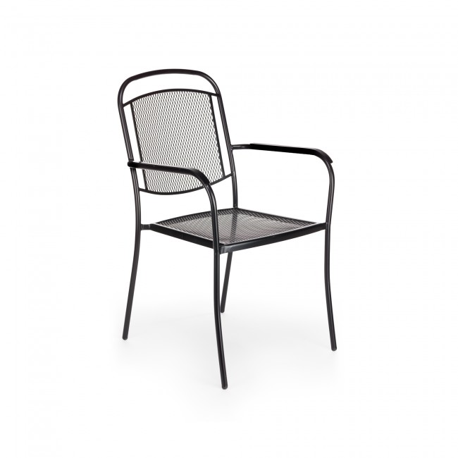 Πολυθρόνα μεταλλική RENA στοιβαζόμενη μαύρο μέταλλο 56,5x60x92