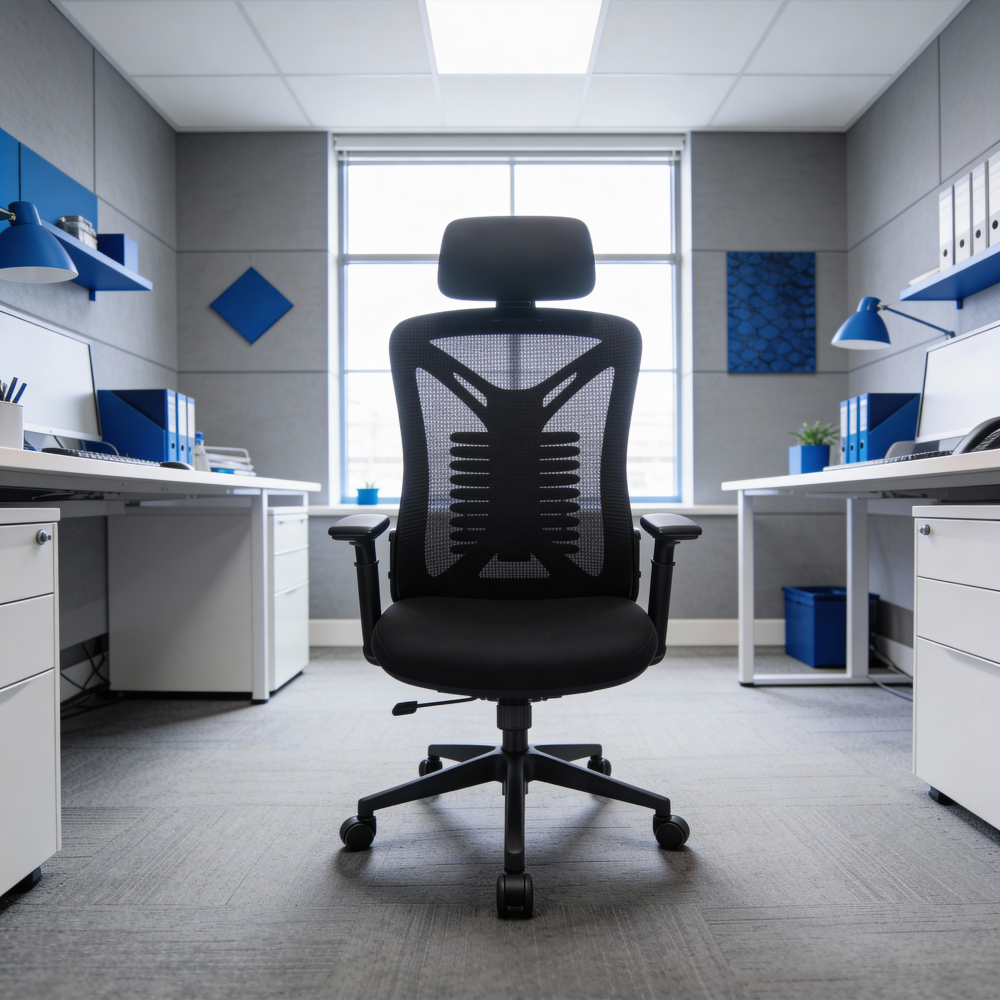 Καρέκλα γραφείου διευθυντή JAMES mesh μαύρο 65x61x117/125