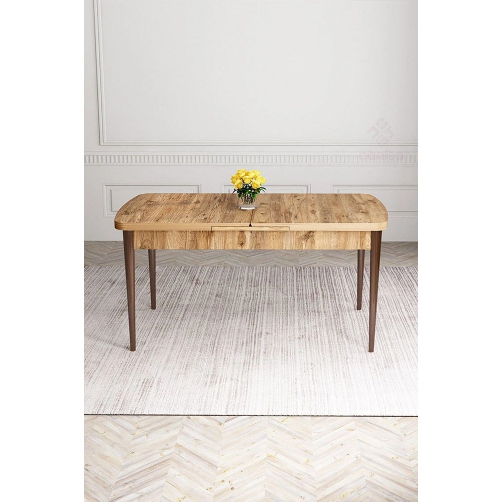 Τραπέζι Quiin επεκτεινόμενο σε χρώμα καρυδί ανοιχτό 130-170x80x78