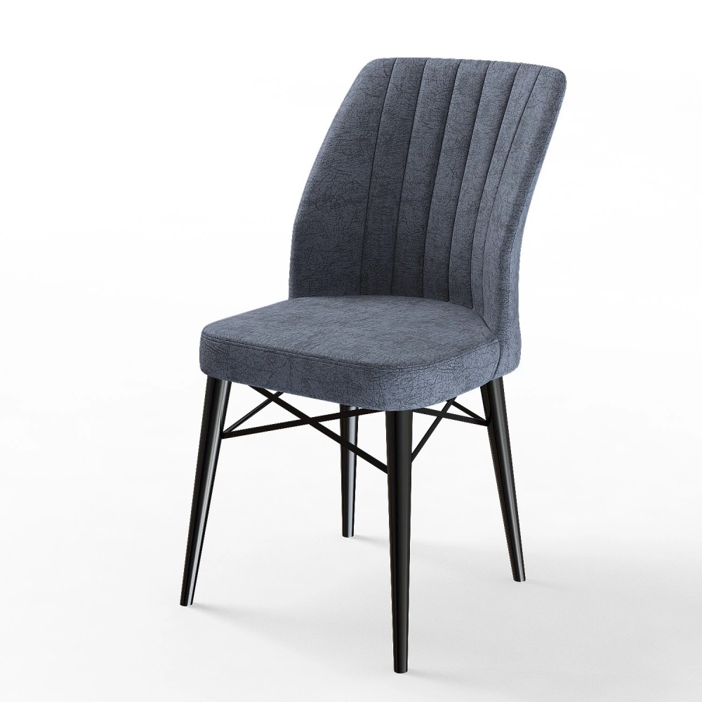 Καρέκλα Armen ανθρακί antique ύφασμα-μαύρο πόδι 47x50x93