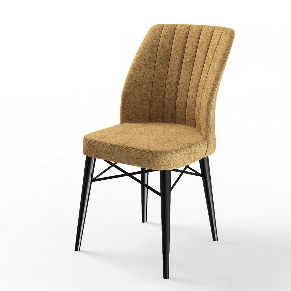 Καρέκλα Armen καπουτσίνο antique ύφασμα-μαύρο πόδι 47x50x93