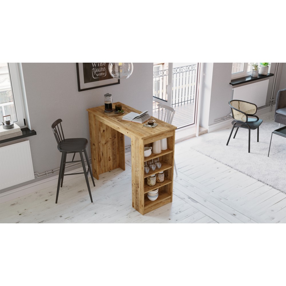 Βοηθητικό τραπέζι μπαρ "VIANA" σε atlantic pine χρώμα 120x52x102