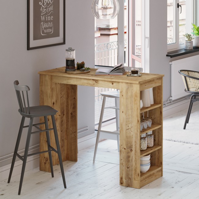 Βοηθητικό τραπέζι μπαρ "VIANA" σε atlantic pine χρώμα 120x52x102