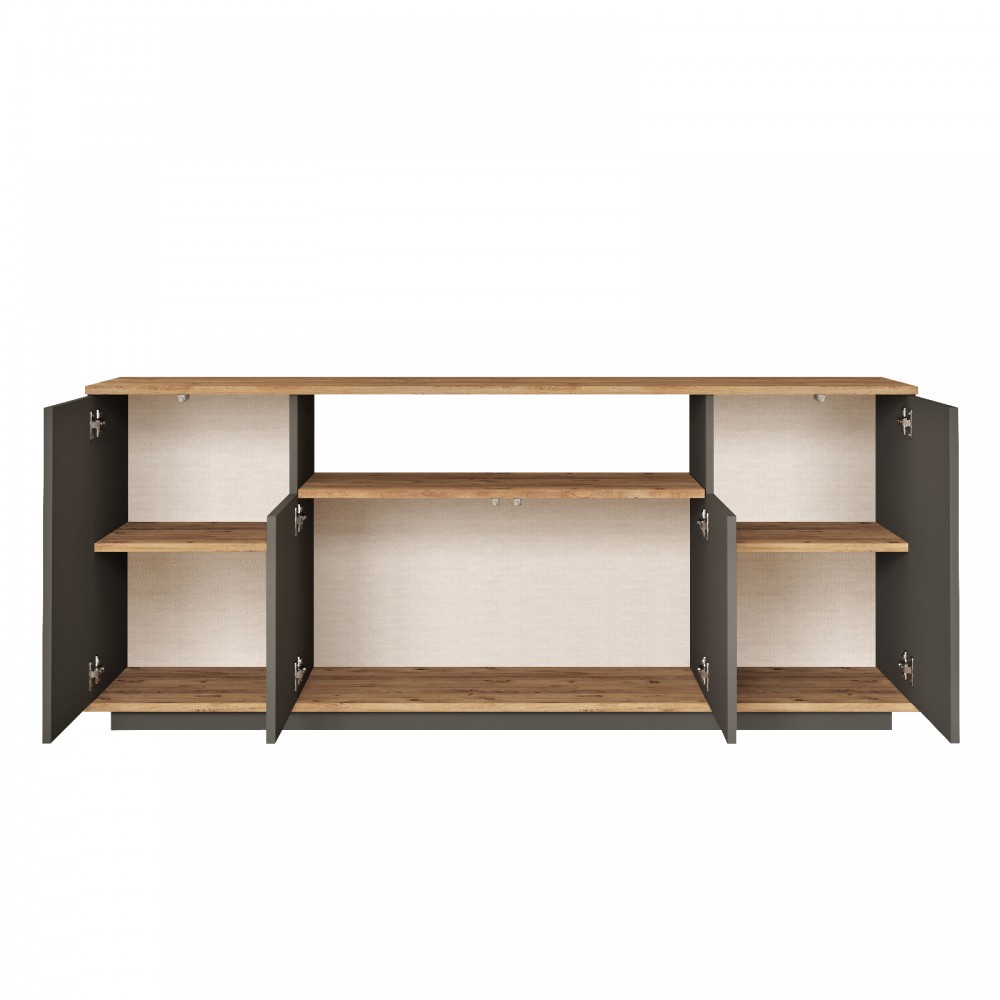 Μπουφές "VIANA" σε χρώμα atlantic pine/ανθρακί 180x44.5x75