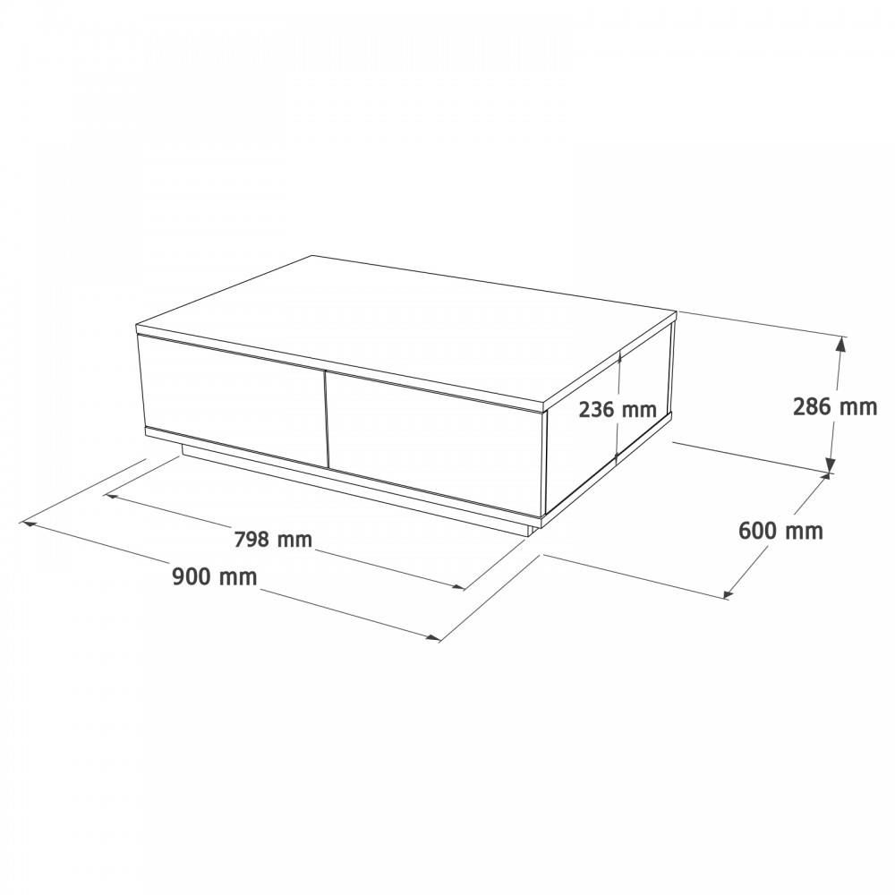 Τραπέζι σαλονιού "VIANA" σε χρώμα atlantic pine/λευκό 90x60x29