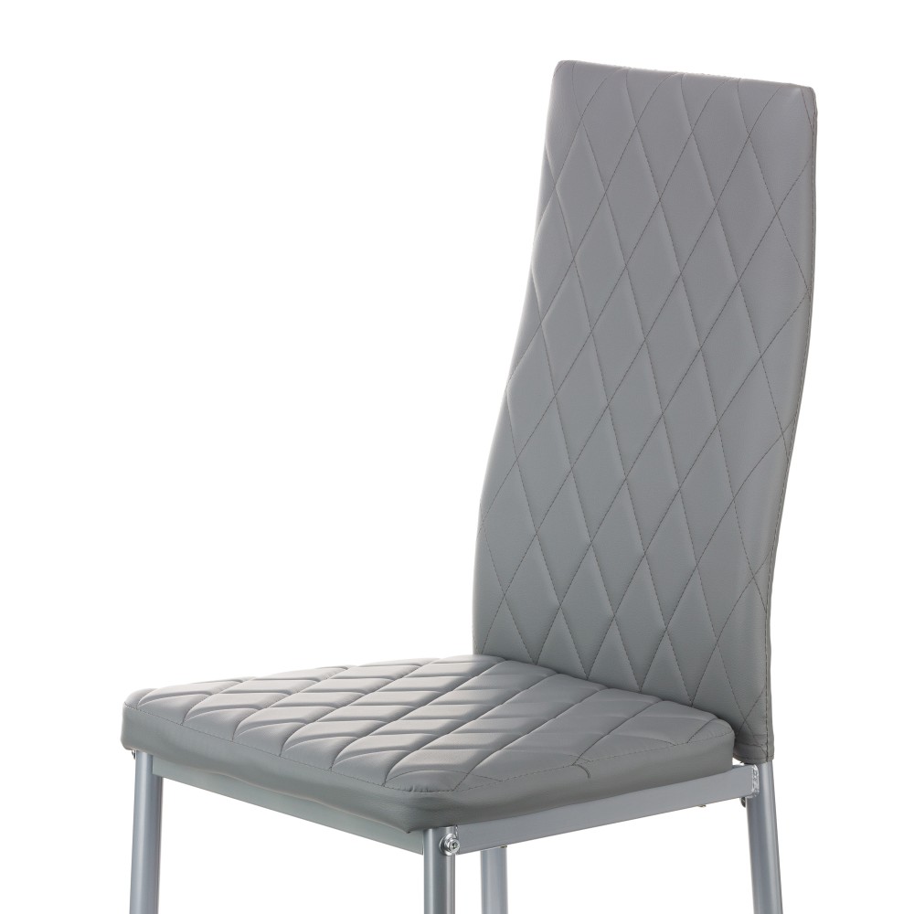 Καρέκλα Viva μέταλλο-PU γκρι-γκρι πόδι 42x48x98