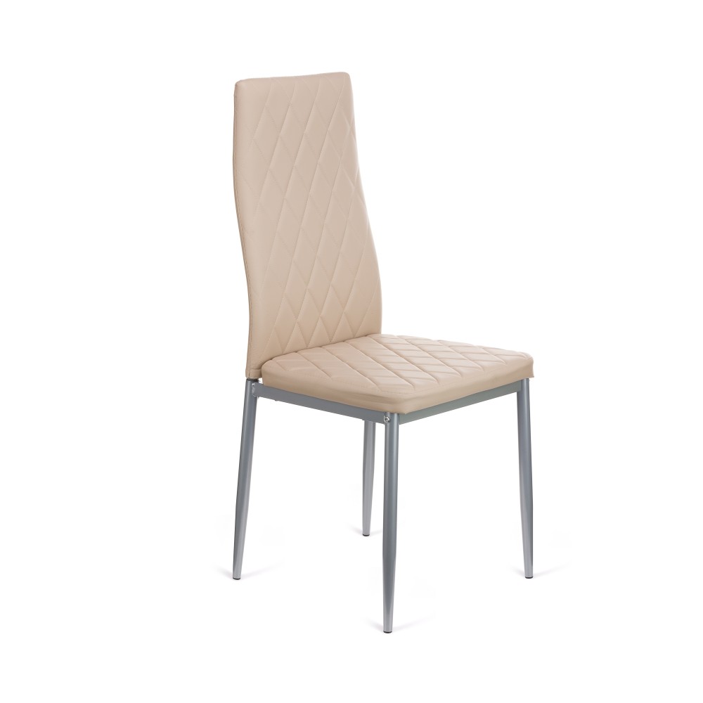 Καρέκλα Viva μέταλλο-PU cappucino-γκρι πόδι 42x48x98