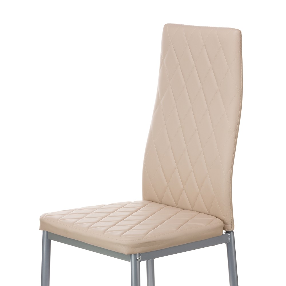 Καρέκλα Viva μέταλλο-PU cappucino-γκρι πόδι 42x48x98