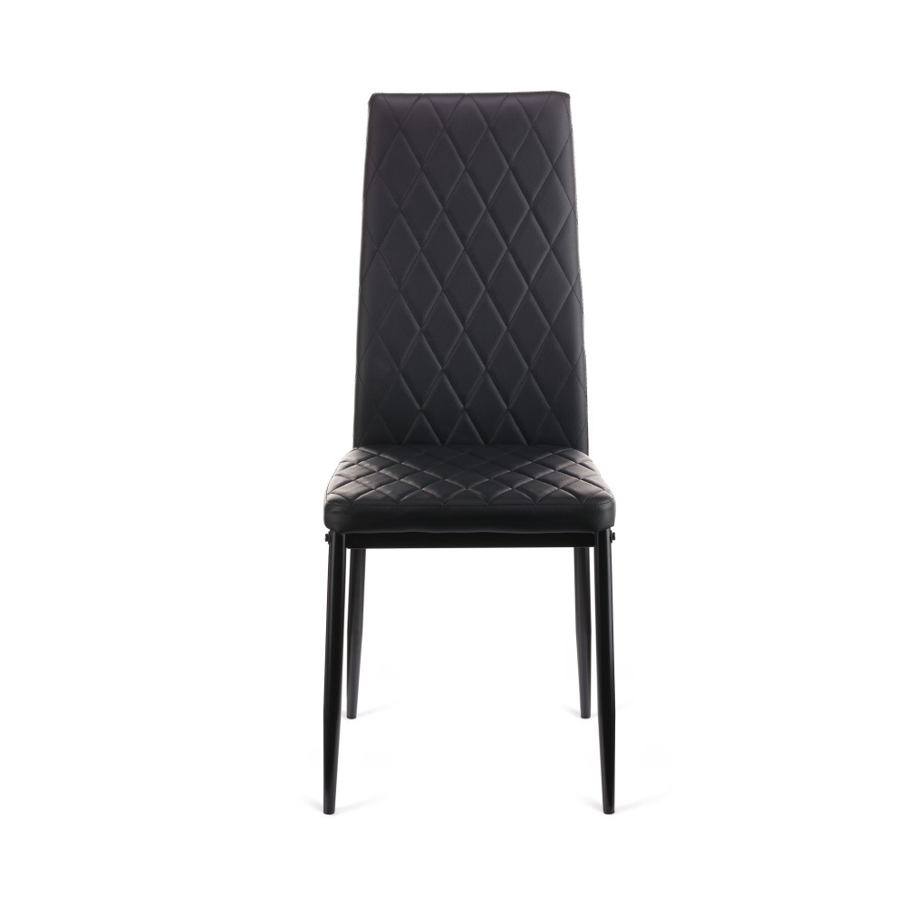 Καρέκλα Viva μέταλλο-PU μαύρο-γκρι πόδι 42x48x98