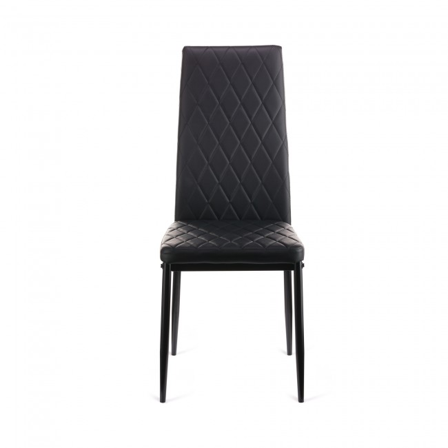 Καρέκλα Viva μέταλλο-PU μαύρο-γκρι πόδι 42x48x98