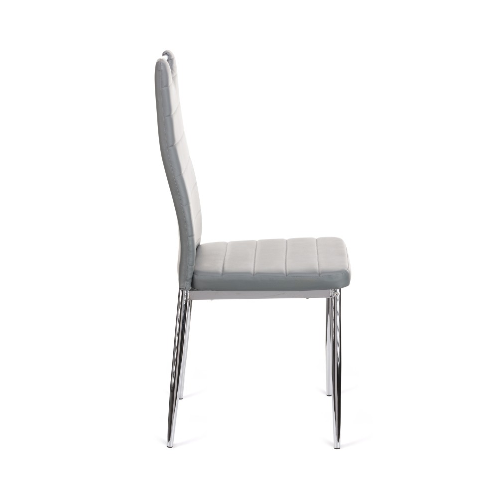 Καρέκλα Tonia PU γκρι-πόδι χρωμίου 52x43x96