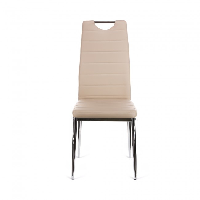 Καρέκλα Tonia PU cappucino-πόδι χρωμίου 52x43x96