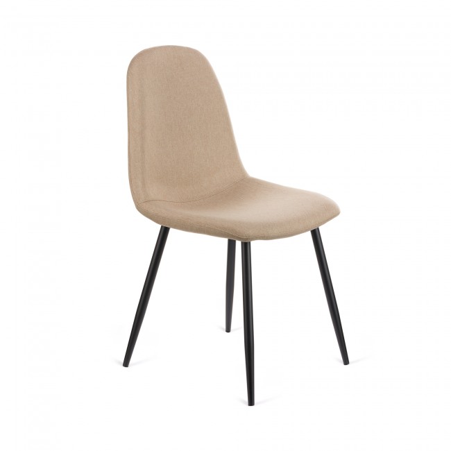 Καρέκλα Gab μπεζ ύφασμα με πόδι μαύρο μέταλλο 42x41x93