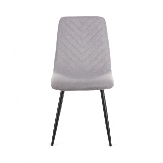 Καρέκλα Rena ύφασμα γκρι-πόδι μαύρο μεταλλικό 48x55x90