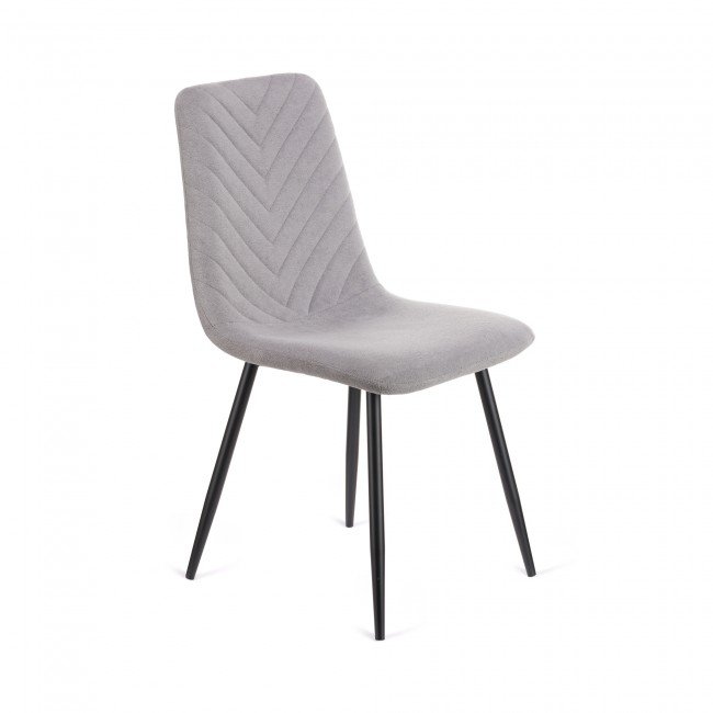 Καρέκλα Rena ύφασμα γκρι-πόδι μαύρο μεταλλικό 48x55x90
