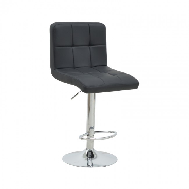 Σκαμπό μπαρ Rem πτυσσόμενο μαύρο pu-βάση χρωμίου 44x44x112