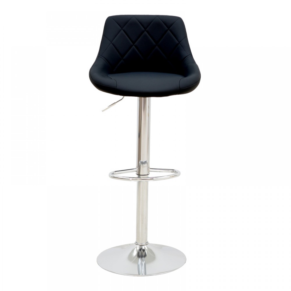 Σκαμπό μπαρ Runo πτυσσόμενο μαύρο pu-βάση χρωμίου 47x49x112