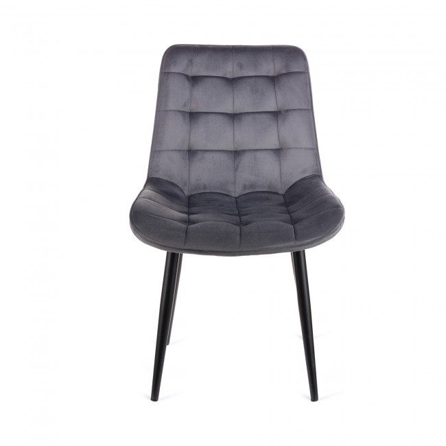 Καρέκλα Vitto γκρι βελούδο-πόδι μαύρο μέταλλο 46x62x80