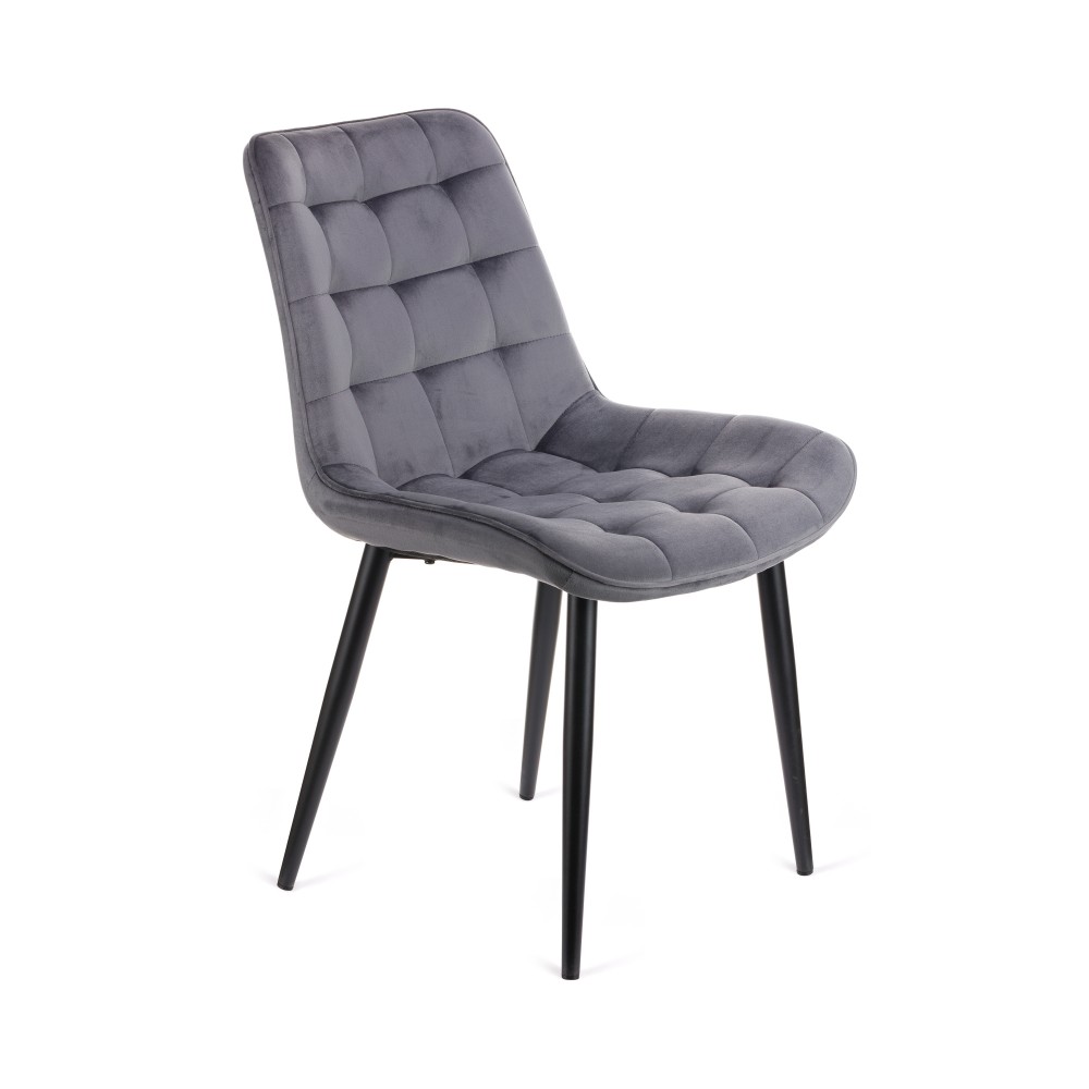 Καρέκλα Vitto γκρι βελούδο-πόδι μαύρο μέταλλο 46x62x80