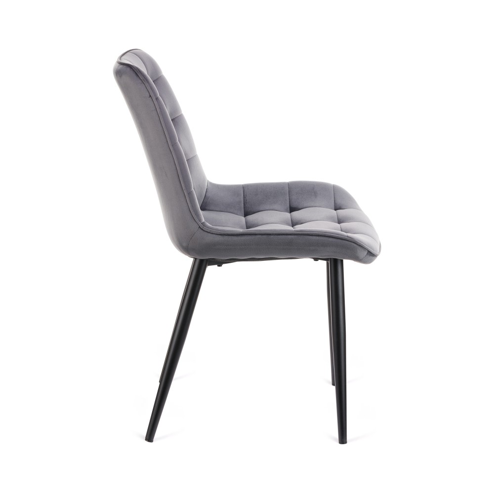 Καρέκλα Vitto γκρι βελούδο-πόδι μαύρο μέταλλο 46x62x80