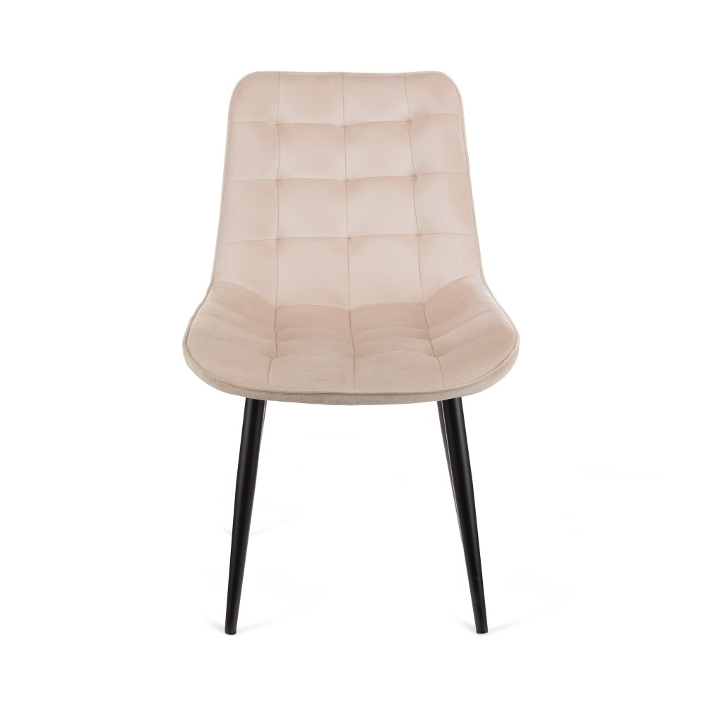 Καρέκλα Vitto μπεζ βελούδο-πόδι μαύρο μέταλλο 46x62x80