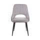 Καρέκλα Tiate γκρι μπουκλέ ύφασμα-πόδι μαύρο μέταλλο 47x51x83
