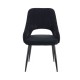 Καρέκλα Tiate μαύρο μπουκλέ ύφασμα-πόδι μαύρο μέταλλο 47x51x83