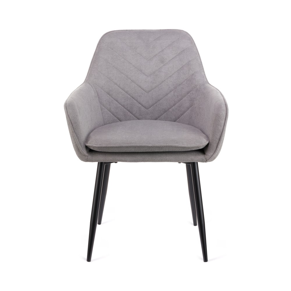 Πολυθρόνα Mari γκρι υφασμα με πόδι μετάλλου σε μαύρη απόχρωση 48x43x87