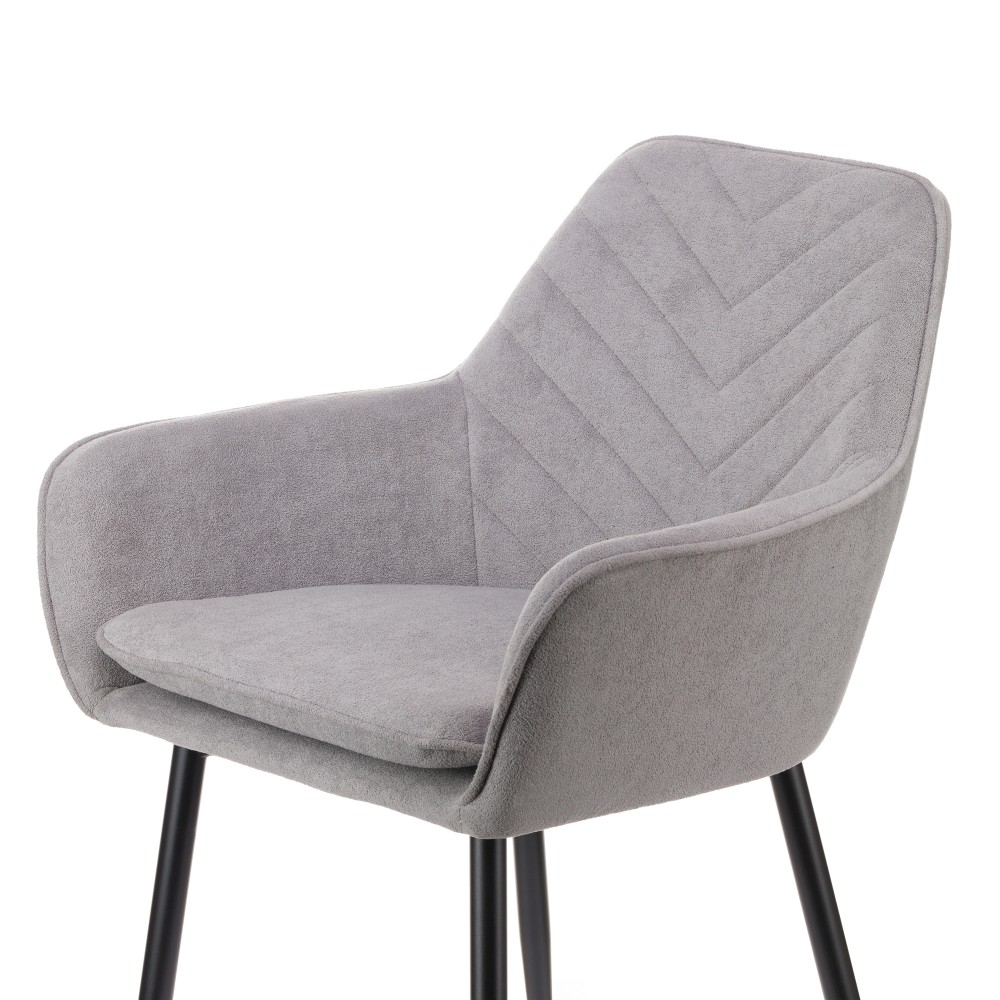 Πολυθρόνα Mari γκρι υφασμα με πόδι μετάλλου σε μαύρη απόχρωση 48x43x87